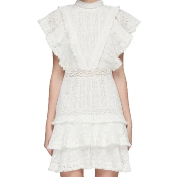 NWT Alice + Olivia Bea tiered ruffle dress size 4 - Picture 1 of 12